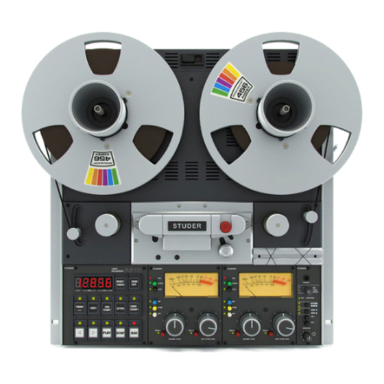 Studer A810 Quick Reference