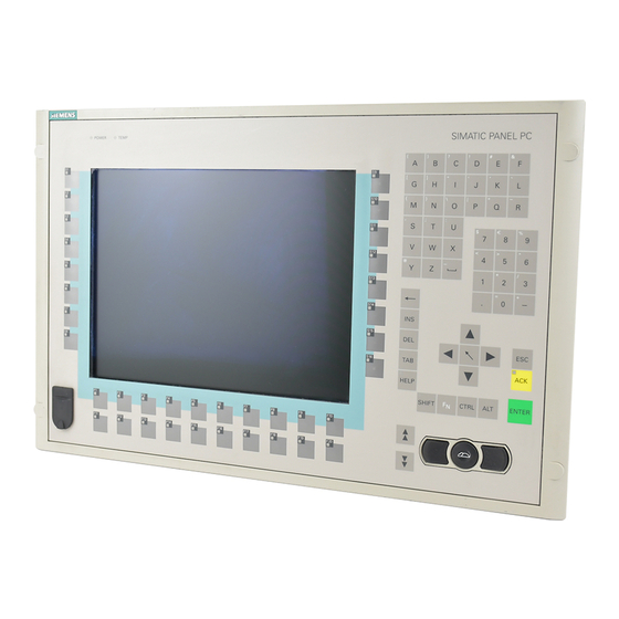 Siemens Simatic PC Panel PC 870 Start-Up Instructions