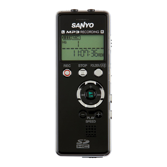 Sanyo ICR-FP600D - Digital MP3 Voice Recorder Manuals