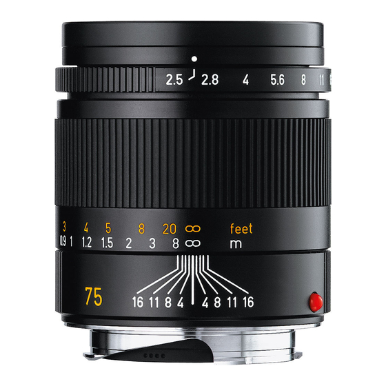 Leica SUMMARIT-M 75 mm f/2.5 Manual