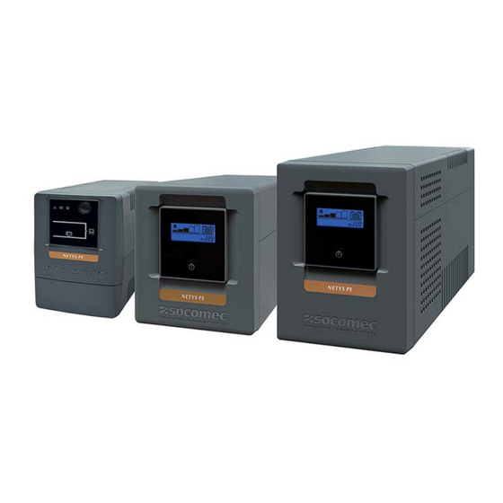 socomec NETYS PE 600VA Installation And Operation Manual