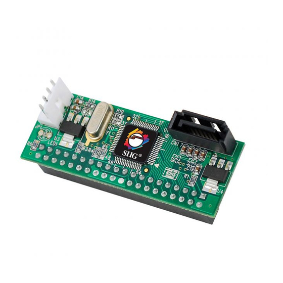 SIIG SATA-to-IDE Adapter Quick Installation Manual