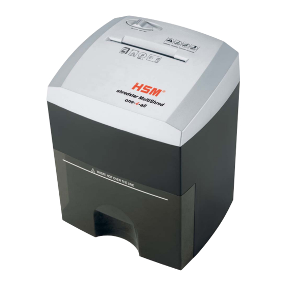 HSM Shredstar Multishred One-4-all Operating Instructions Manual