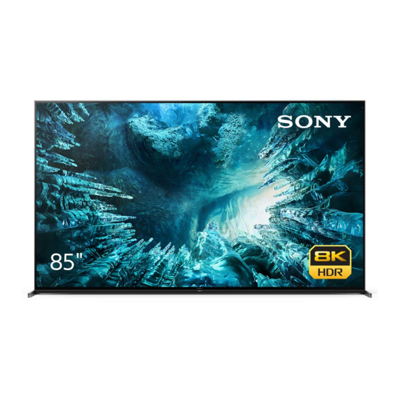 Sony BRAVIA KD-75Z8H Reference Manual