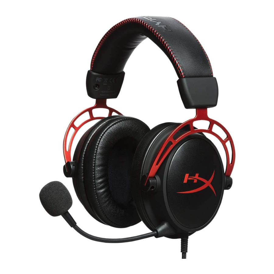 HyperX Cloud Alpha HX-HSCA-RD - Headset Manual