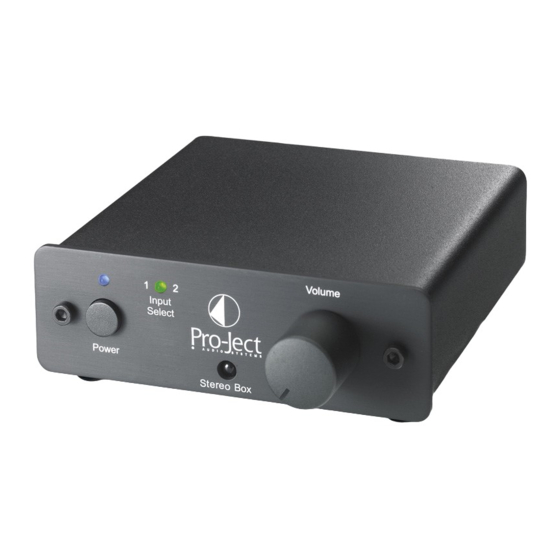 Pro-Ject Audio Systems Stereo Box Instructions For Use