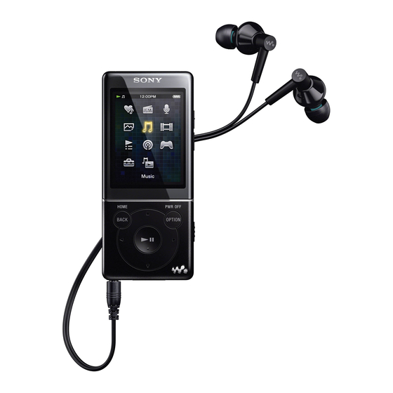 Sony Walkman NWZ-E473 Quick Start Manual