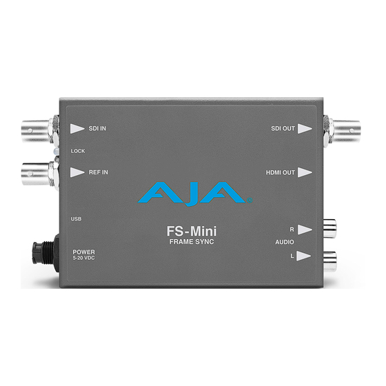 AJA FS-Mini Installation And Operation Manual