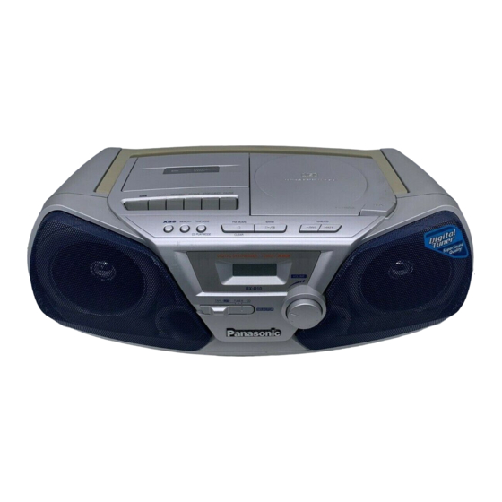 Panasonic RXD11 - RADIO CASSETTE W/CD Manuals
