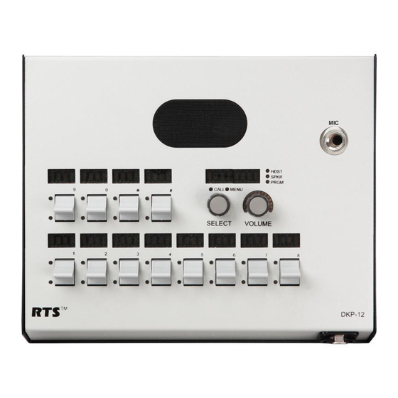 RTS DKP-12 User Instructions