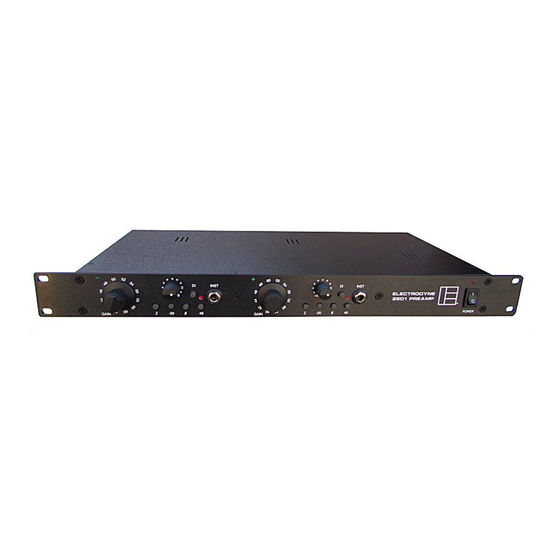 Electrodyne Audio 2501 Preamp Owner's Manual