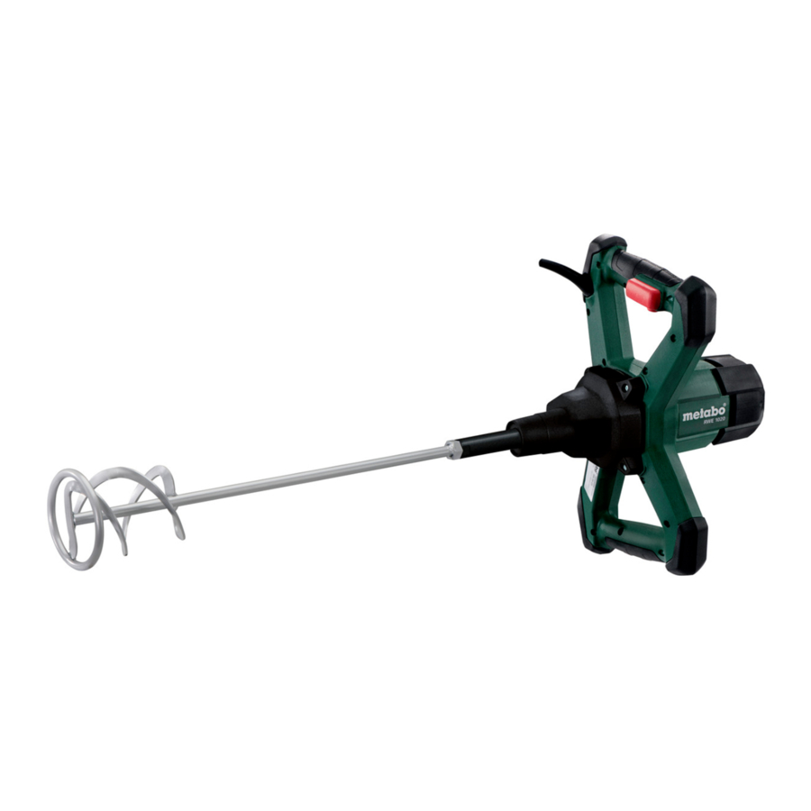 Metabo RWE 1020, RWEV 1200, RWEV 1200-2, RWEV 1600-2, RW 18 LTX 120 - Cordless Stirrer Manual