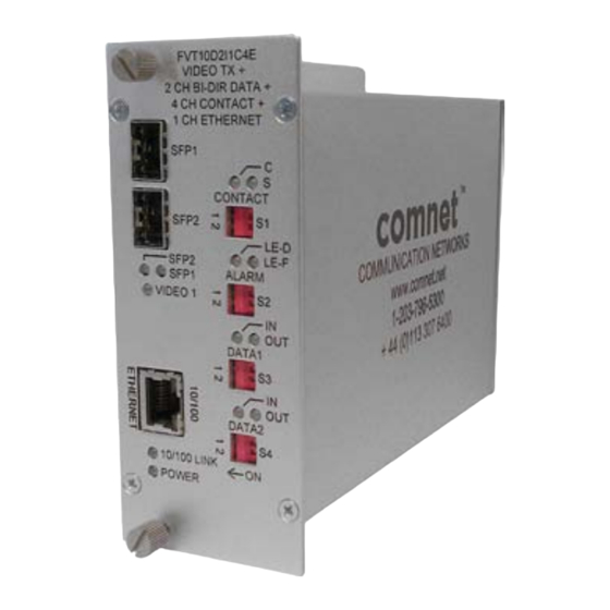 Comnet FVT10D2I1C4E Installation And Operation Manual