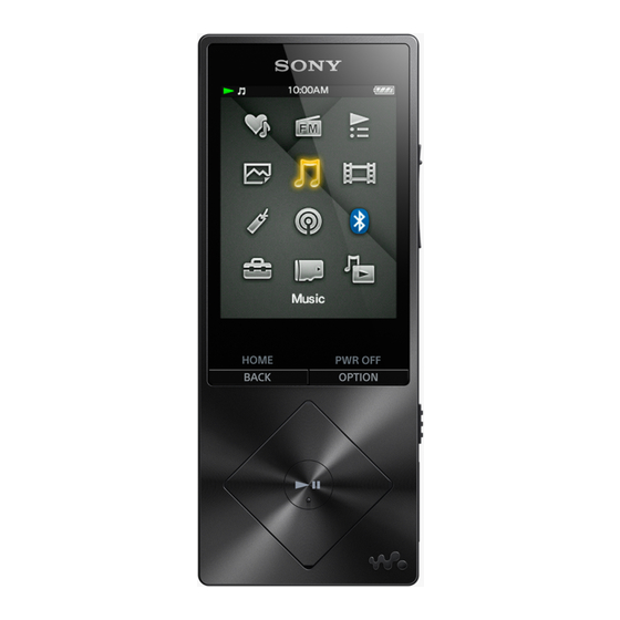 Sony WALKMAN NWZ-A15 Help Manual