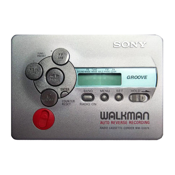 Sony Walkman WM-GX670 Operating Instructions