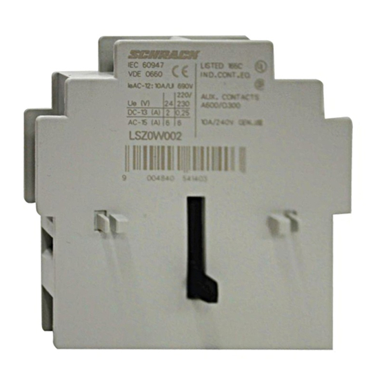 Schrack LSZ0W002 Operating Instructions