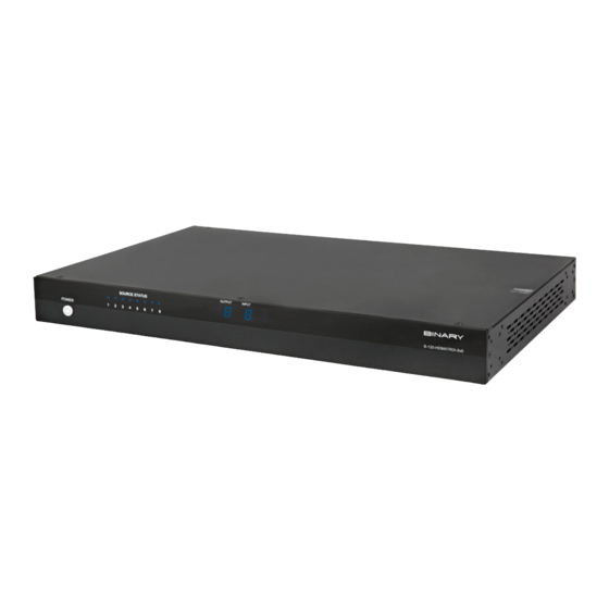Binary B-120-HDMATRIX-8x8 Installation Manual