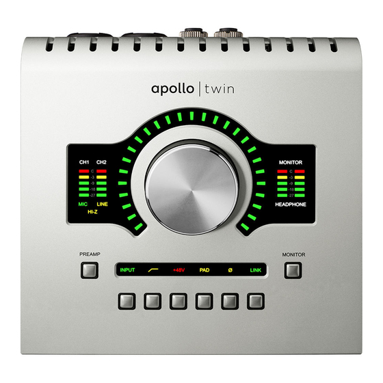 Universal Audio Apollo Twin Customer Support Information