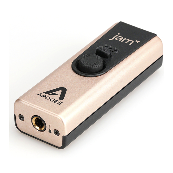 Apogee Jam X User Manual