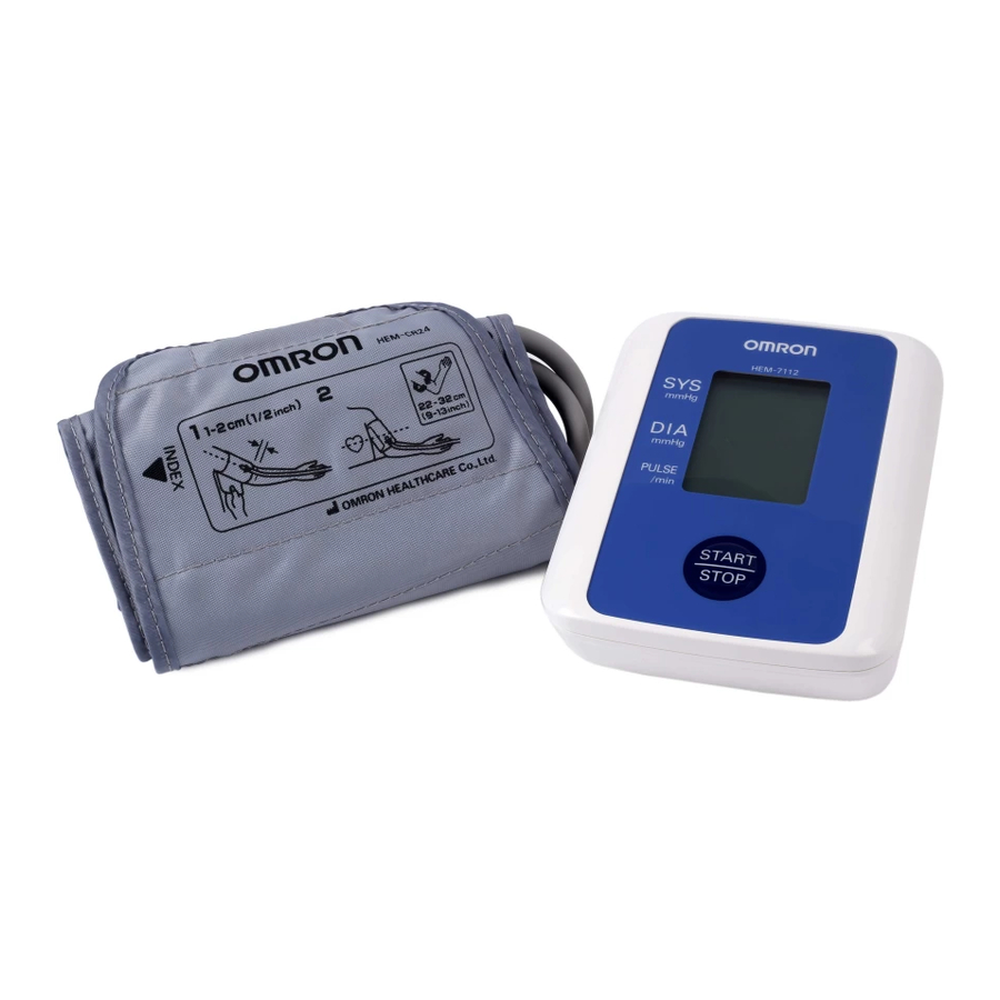 Omron HEM-7112 - Automatic Blood Pressure Monitor Manual