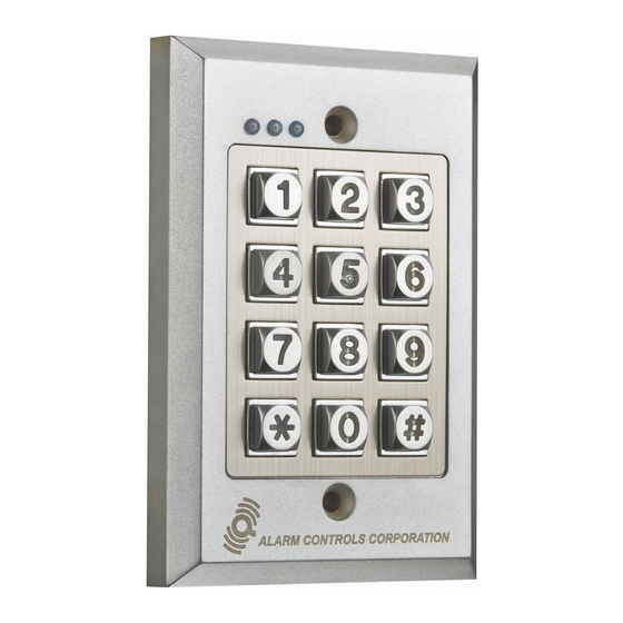 Alarm Controls Corporation KP-200 Quick Start Manual