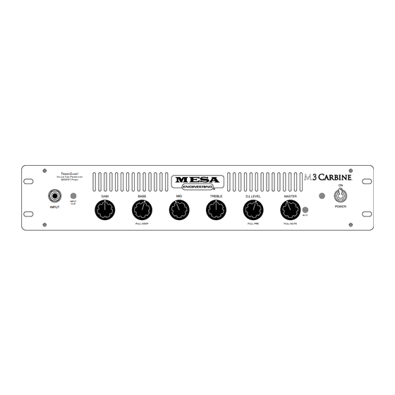 Mesa/Boogie M3 Carbine Owner's Manual