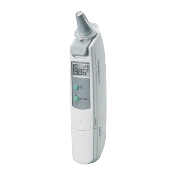 Braun Thermoscan Type 6012 / 6013, IRT 3020 / 3520 Thermometer Manual