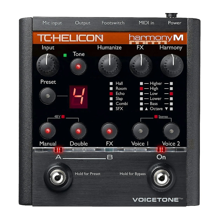 TC-Helicon VoiceTone Harmony-M Product Manual