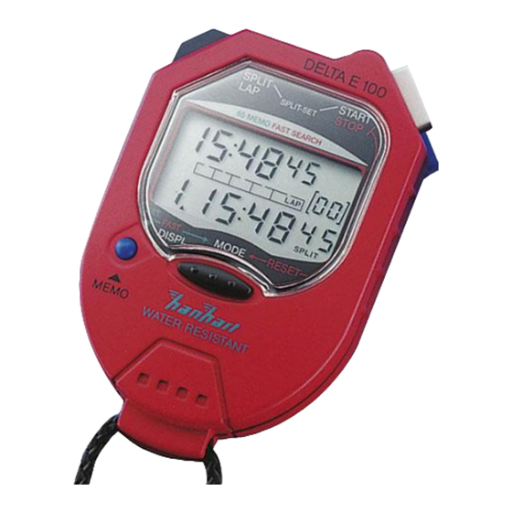 Hanhart Delta E 100 Instructions