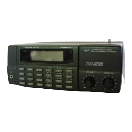 Radio Shack PRO-2039 Owner's Manual
