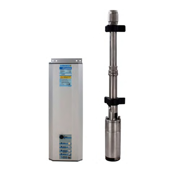 Lorentz PS4000 HR-14HL Manual For Installation, Operation, Service