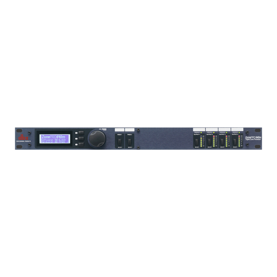 dbx ZonePRO Quick Start Manual