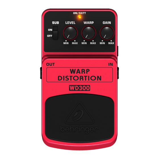 Behringer WARP DISTORTION WD300 User Manual
