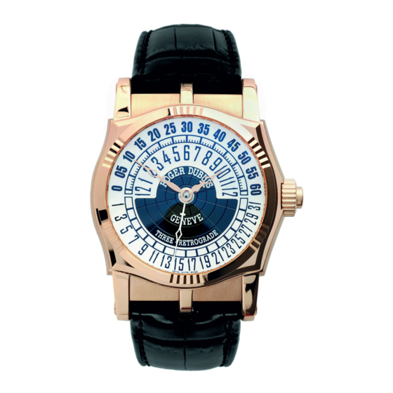 Roger Dubuis THREE-RETROGRADE RD99 Quick Start Manual