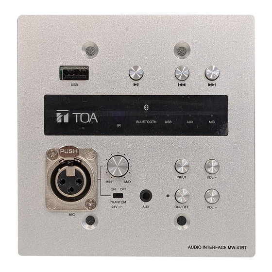 Toa MW-41BT-AM Operating Instructions Manual