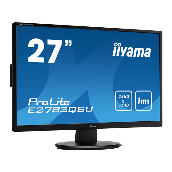 User Manuals: Iiyama ProLite E2783QSU-B1 LED Monitor