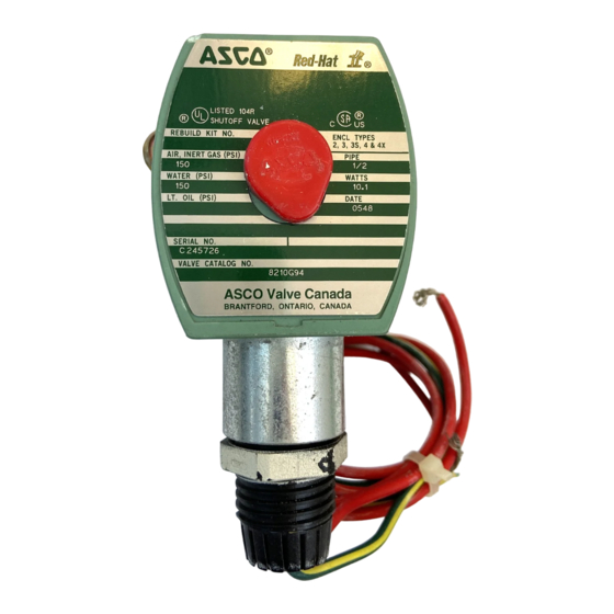 ASCO Valves 8210G Series Installation & Maintenance Instructions