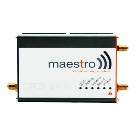 Maestro E200 Series Quick Start Manual