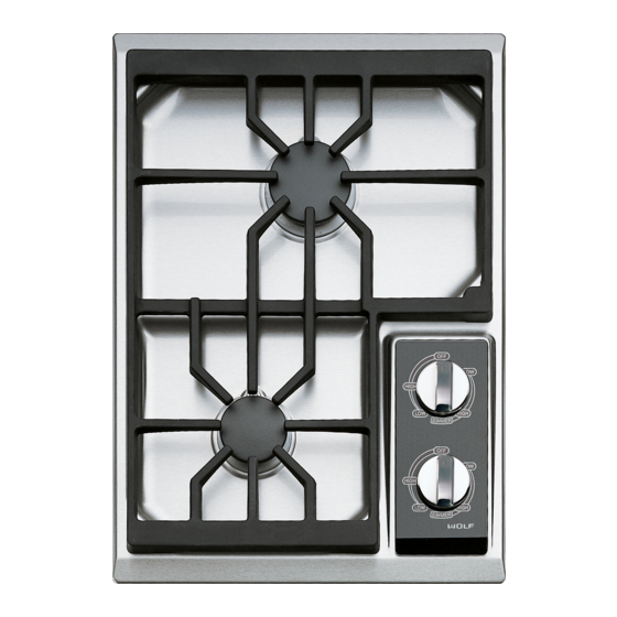 Wolf 15" Gas Cooktop Quick Start Manual