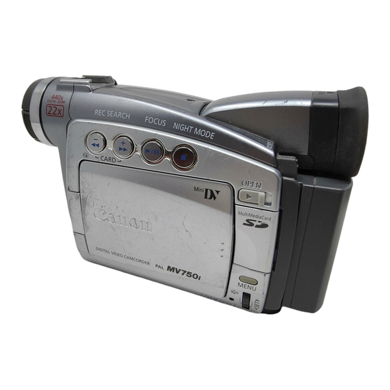 Canon MV750i E MiniDV Camcorder Manuals