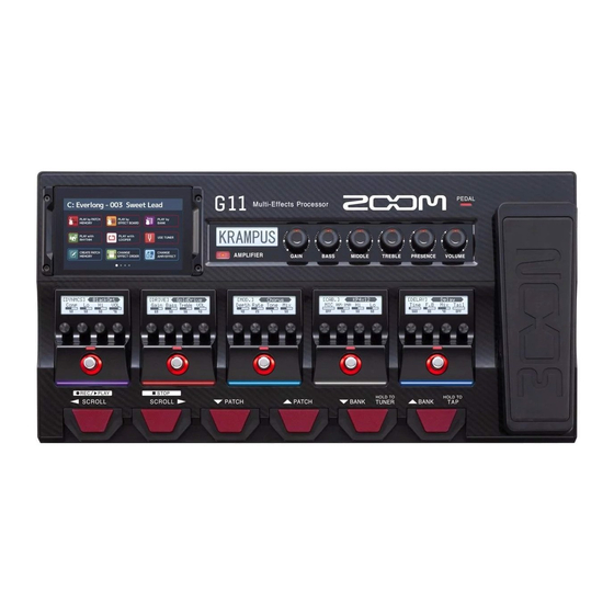 Zoom G11 Quick Manual