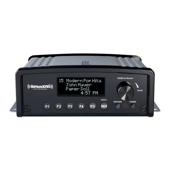 Sirius XM RAdio SXBR1 Manuals