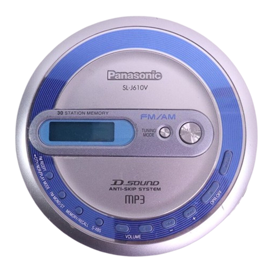 Panasonic SL-J610V Operating Instructions Manual