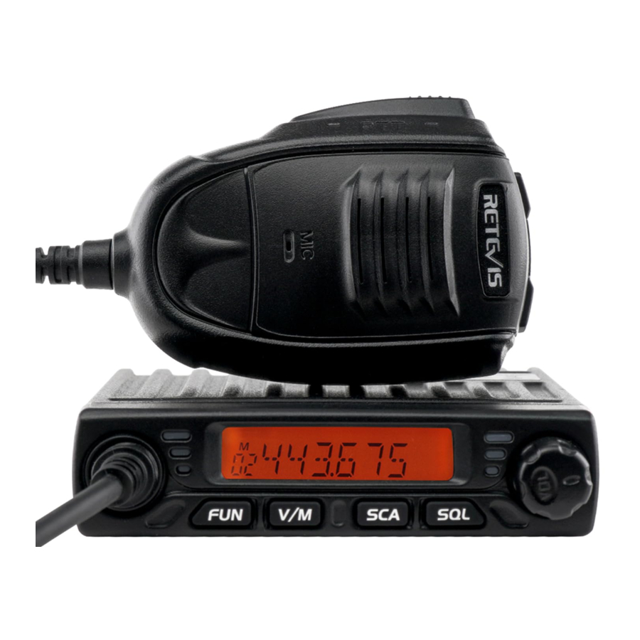 Retevis RT98 - Mobile Radio Manual