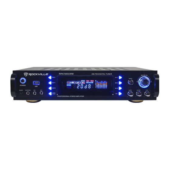 User Manuals: Rockville RPA7000UWM Rack DJ Amplifier