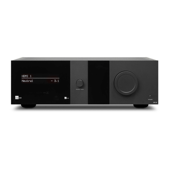 Lyngdorf Audio MP-60 Owner's Manual