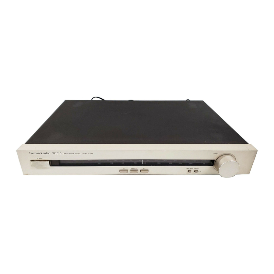 Harman Kardon TU610 Owner's Manual