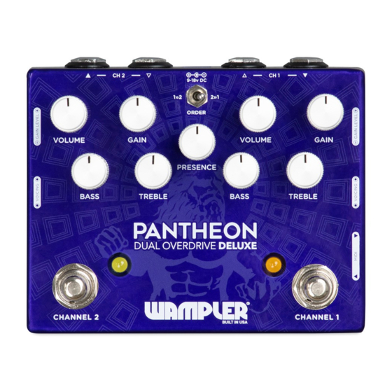 Wampler PANTHEON DELUXE Quick Reference Manual
