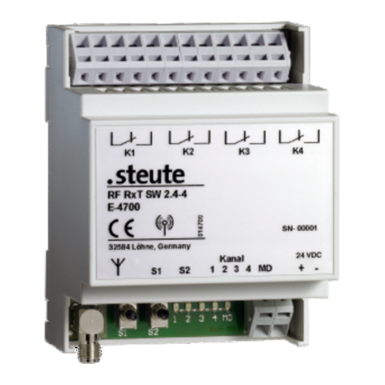 steute RF RxT SW2.4 4W 24 VAC/DC Mounting And Wiring Instructions
