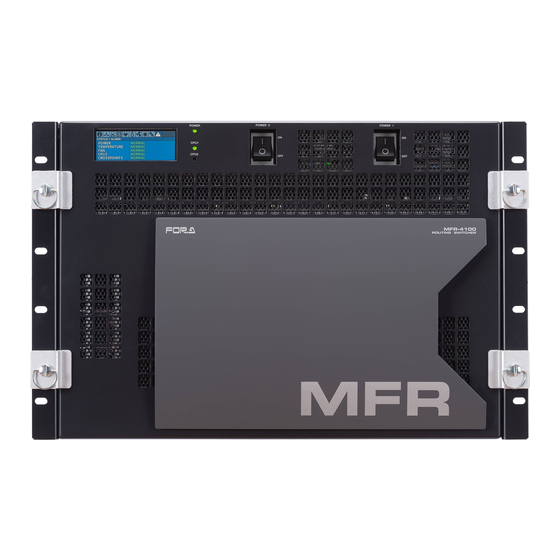 FOR-A MFR-4100 Quick Setup Manual